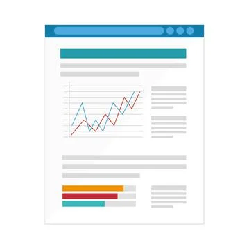 Paper document with statistics infographic icon Stock Illustration