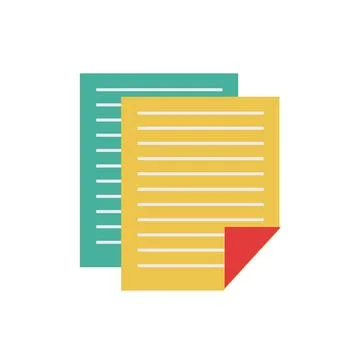 Paper Documents Icon for Data. Illustrazione stock