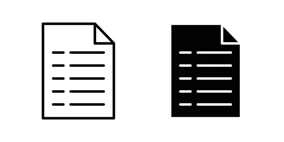 Paper documents icon illustration. Pixel perfect vector graphics Stock Illustration