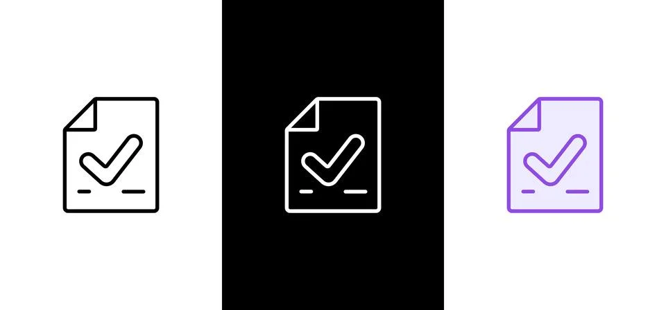 Paper documents icons. Verified Application Form vector illustration Stockillustratie