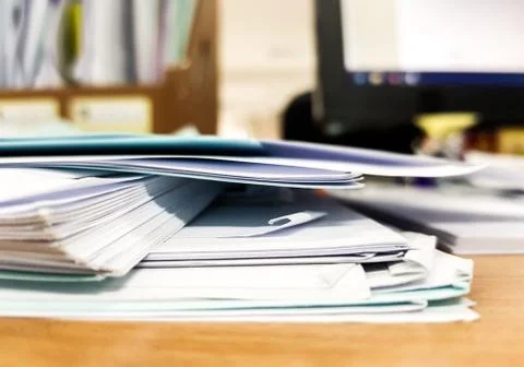 Paper documents on Office design concept. Stock Photos