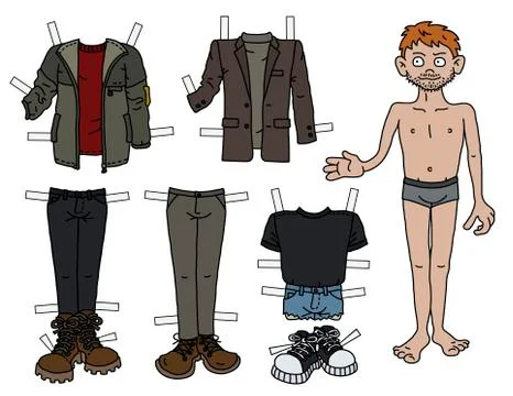 The paper doll boy Stock Illustration