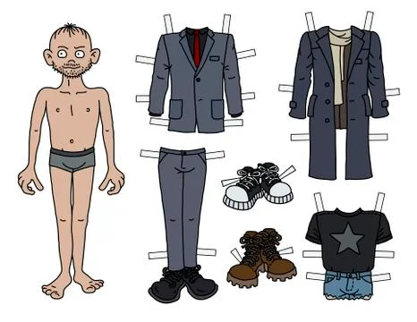 The paper doll boy Stock Illustration