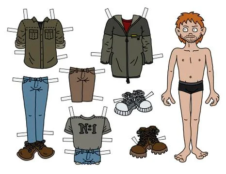 The paper doll boy Stock Illustration