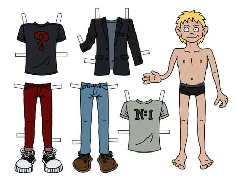 The paper doll boy Stock Illustration