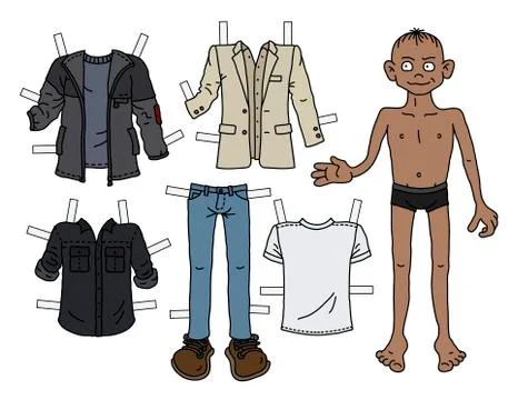 The paper doll boy Stock Illustration