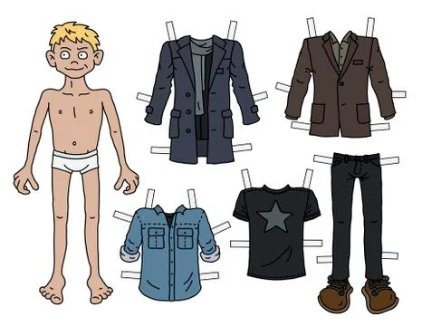 The paper doll boy Stock Illustration