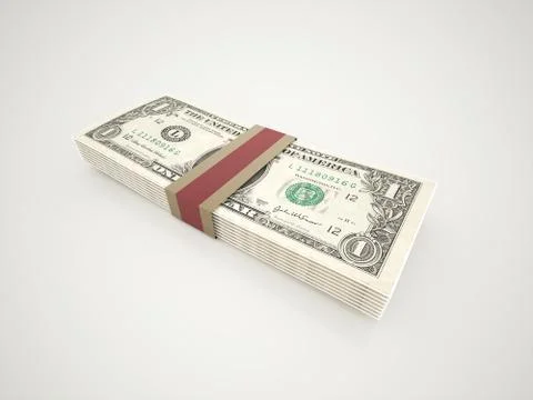 Paper dollars rendered Stock Illustration