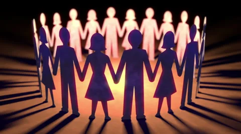 Paper Dolls Loop Vídeo Stock 37384094