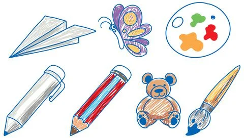 A paper with a doodle design object of school Ilustración de archivo