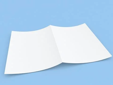 Paper double flyer on blue background. Stock Illustration