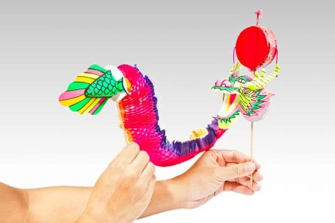 Paper dragon puppet Stock Photos