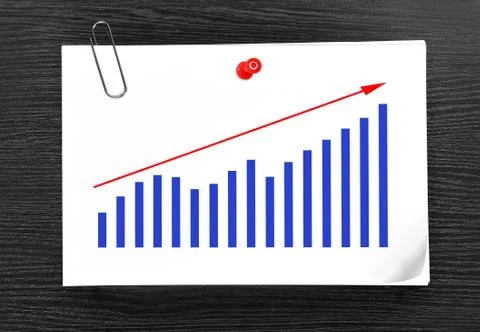 Paper with drawing chart Stock Illustration