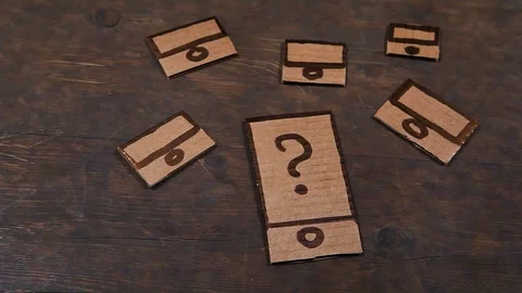 Paper drawing device question mark sharp table hd footage Stock Footage 96751666