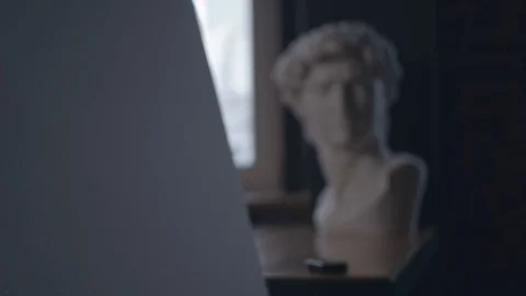 Paper for drawings and bust, loop Video stock 121232457