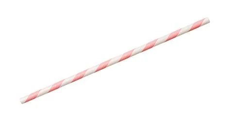 Paper drinking straw isolated on white background with clipping path Stock Photos