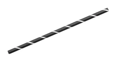 Paper drinking straw isolated on white Stock Photos