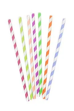Paper drinking straws Stock Photos