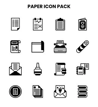 Paper DuoTone UI Icons Pack Stock Illustration