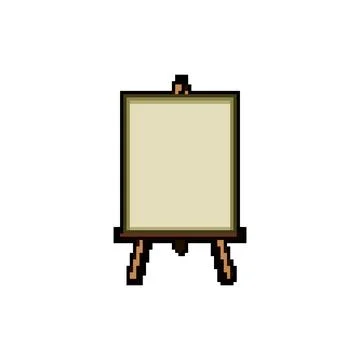 Paper easel pixel art vector illustration Stock Illustration