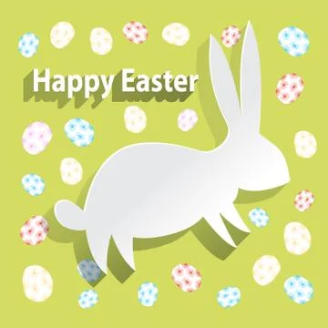 Paper Easter Bunny Illustrazione stock