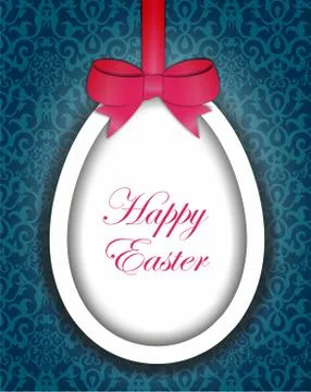 Paper Easter egg on vintage background 스톡 일러스트