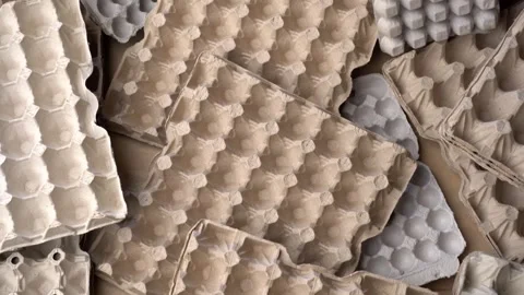 Paper Egg Cartons. Reusing and recycling egg cartons 스톡 동영상 294484021