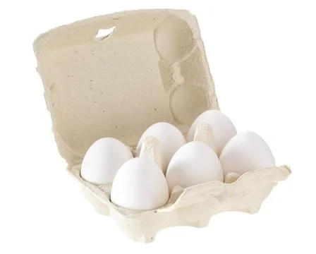 Paper egg container isolated on white background Stock Photos