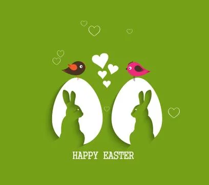 Paper egg with shadow Easter card Stock Illustration