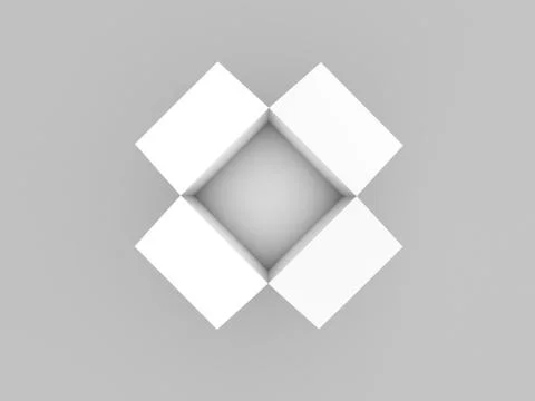 Paper empty box on a gray background. Stock Illustration