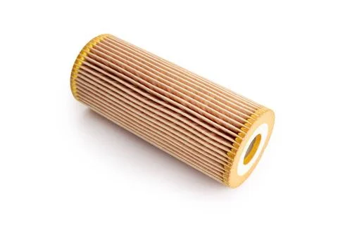 Paper Engine oil filter isolated on white background Paper Engine oil filt... 스톡 사진
