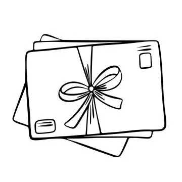 Paper envelope design. Paper mail simple outline illustration. Doodle-style Stock Illustration