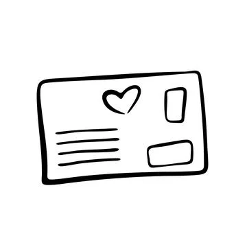 Paper envelope design. Paper mail simple outline illustration. Doodle-style Stock Illustration