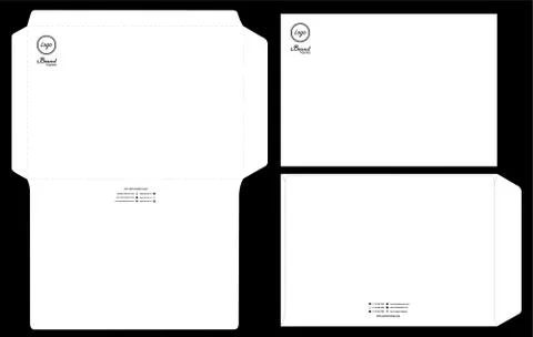 Paper envelope dieline mockup template vector eps10 Stock Illustration
