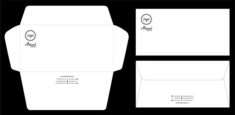 Paper envelope dieline mockup template vector eps10 Stock Illustration
