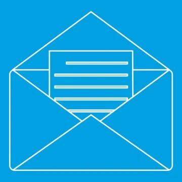 Paper envelope with empty sheet icon outline style 스톡 일러스트