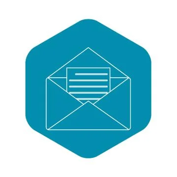 Paper envelope with empty sheet icon outline style Stock Illustration