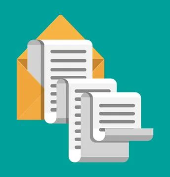 Paper envelope letter correspondence. Stock Illustration