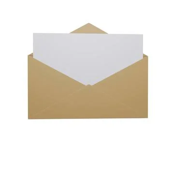 Paper envelope with letter inside, isolated image Stock Illustration