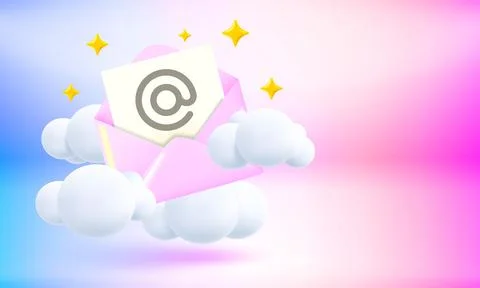 Paper envelope with nessage. Mail delivery. 3d vector banner with copy space Stock-Illustration