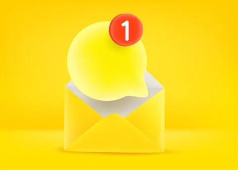 Paper envelope with new message. 3d vector illustration Stock Illustration