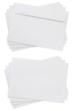 Paper envelope on white 스톡 사진
