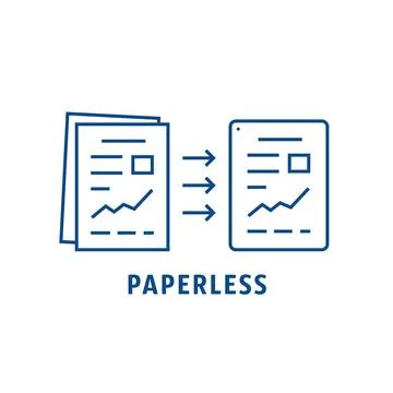 Paper evolution to files like paperless Stock Illustration