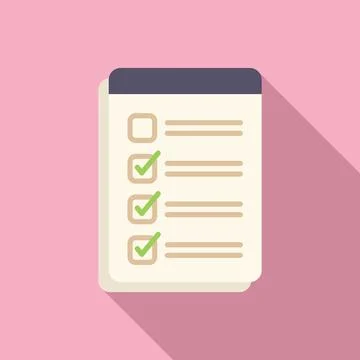 Paper exam icon flat . Final study Stock Illustration