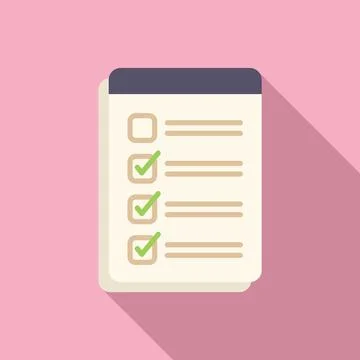 Paper exam icon flat vector. Final study 스톡 일러스트