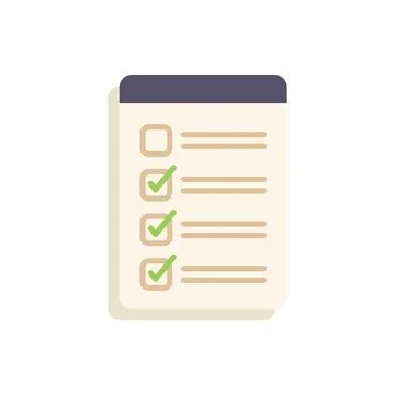 Paper exam icon flat vector. Final study 스톡 일러스트