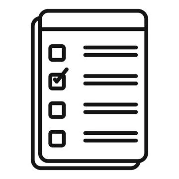 Paper exam icon outline vector. Final study Illustrazione stock