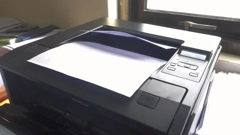 Paper exits the printer Stock Footage 149085096