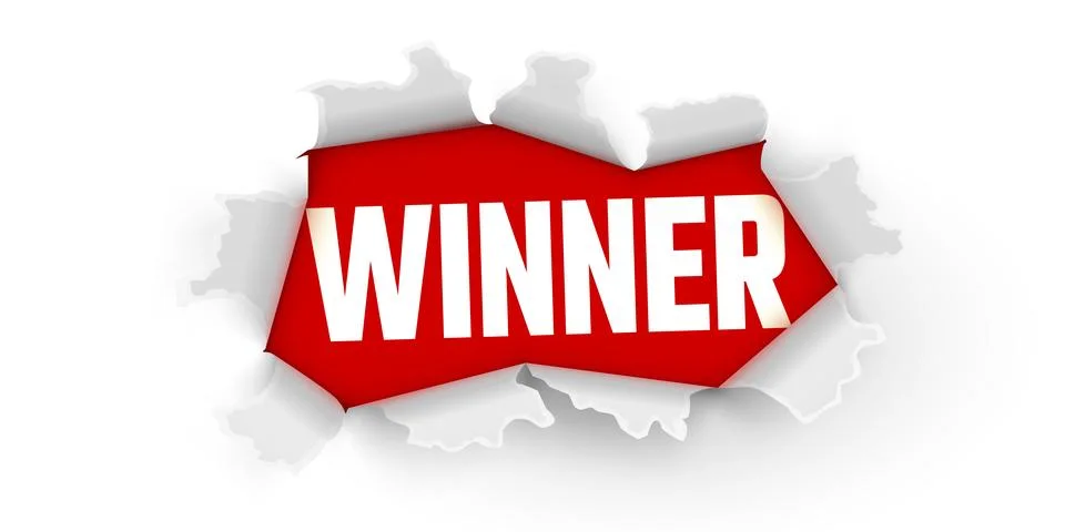 Paper explosion. Winner. You win message. Stock Illustration