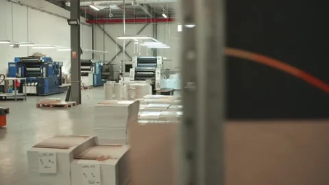 Paper Factory Interior Vídeo Stock 142138205